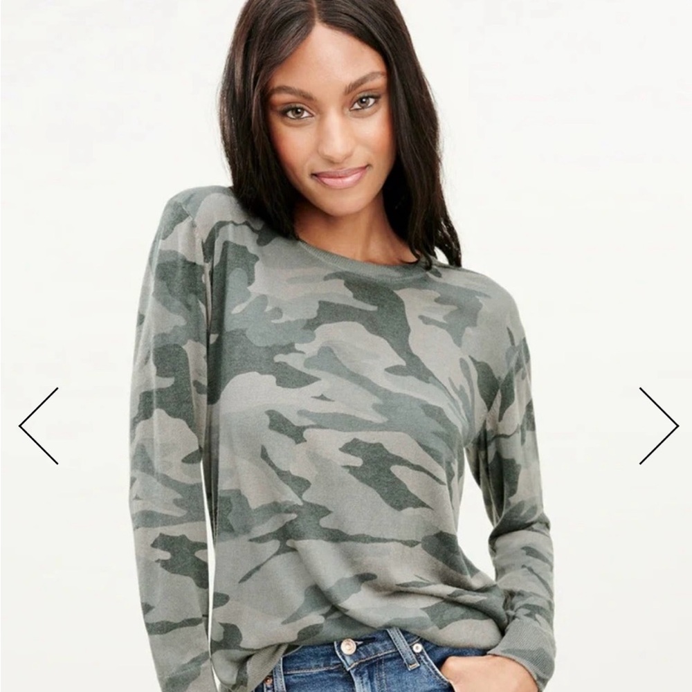 Fitted Green and Gray Camouflage Sweater